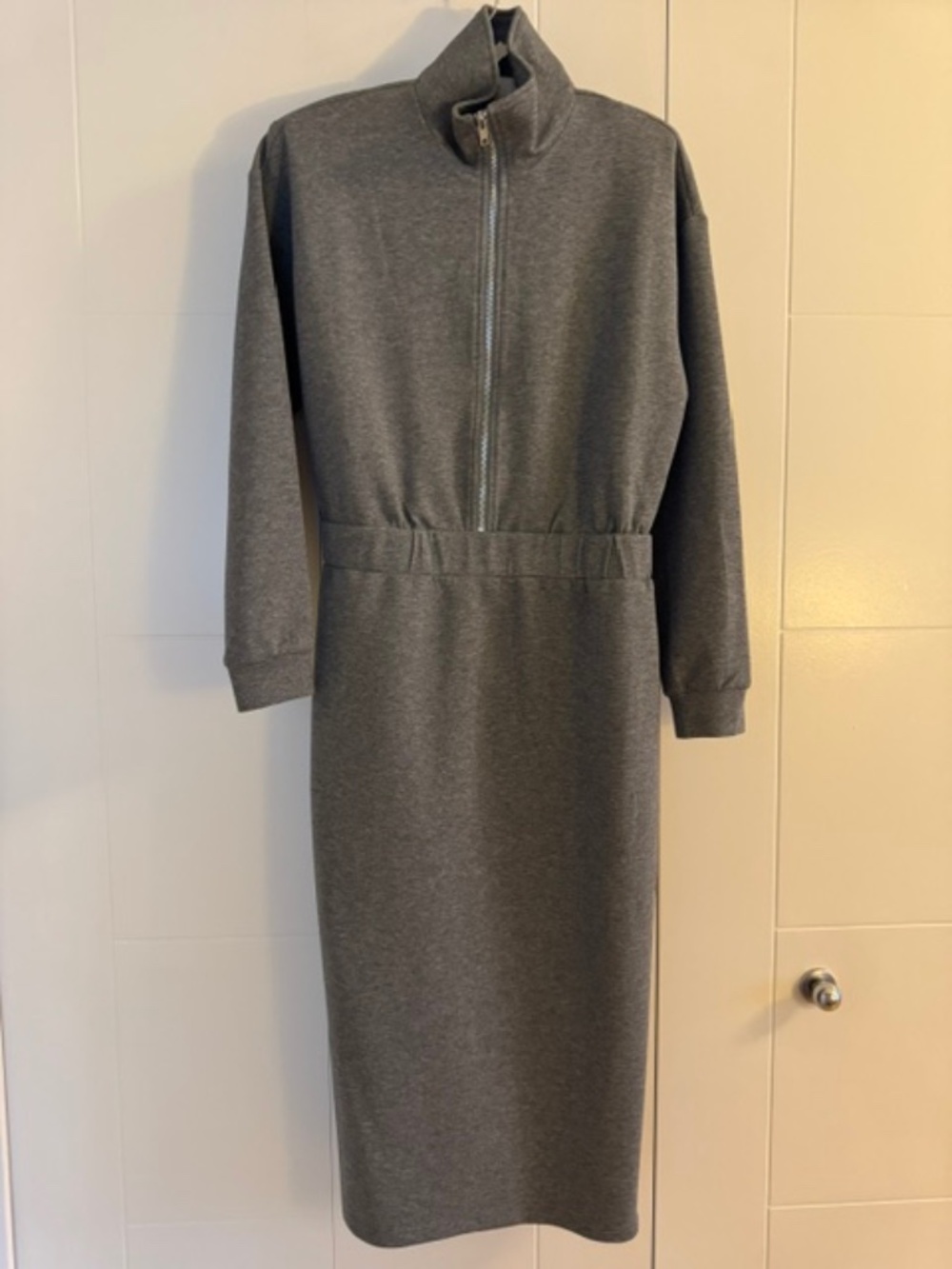 Modesees Half-Zip midi dress - Grey - Size L